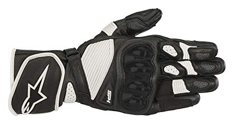 Guantes de Moto Alpinestars SP-1 V2, Color Blanco y Negro, Talla L