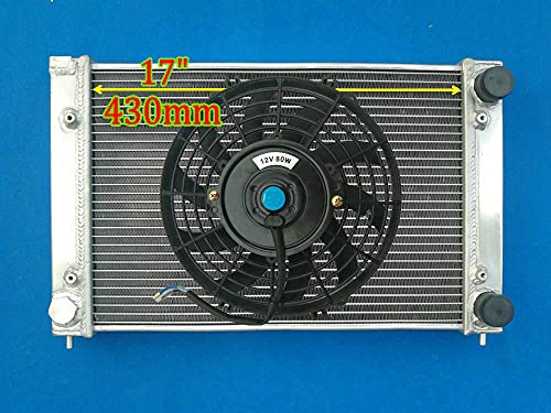 H = 430 mm radiador de aluminio + ventilador para V-W Golf GTI Je-tta MK2 y Corrado Scirocco Coupe 1.6l y 1.8l 16V 1986-1995 MT