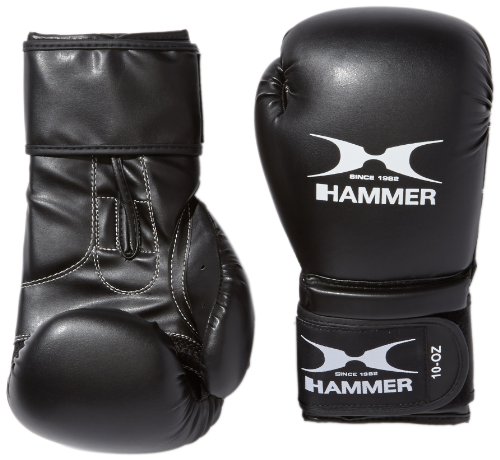 Hammer Boxhandschuhe Premium Training - Guantes de Boxeo para Combate (8 onzas (226 g)), Color Negro, Talla 8 OZ
