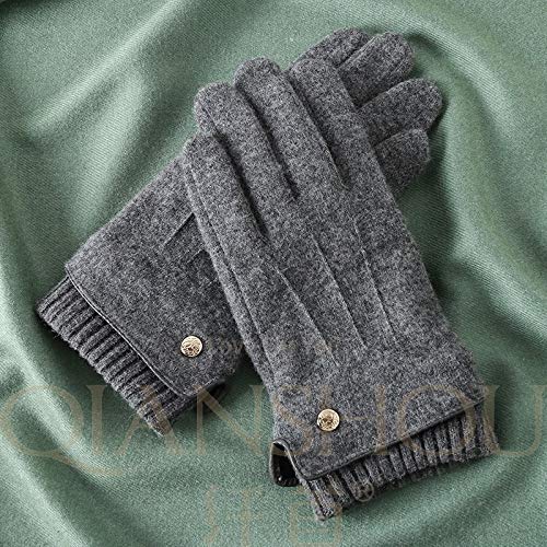 Hanggg Conducción de invierno para hombres, guantes de cachemir de lana, pantalla táctil de invierno al aire libre y guantes de invierno gruesos de terciopelo
