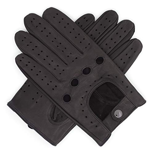 Harssidanzar Hombre Guantes De Cuero De Cuero De Cabra Sin Forro, Marrón, S