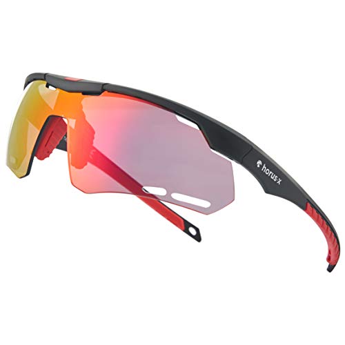 Horus X - Gafas de Sol Deportivas - Gafas de Sol con protección UV400 - Gafas de Sol Deportivas para Ciclismo y para Correr al Aire Libre - Hombre y Mujer - 2 tamaños (S / M)