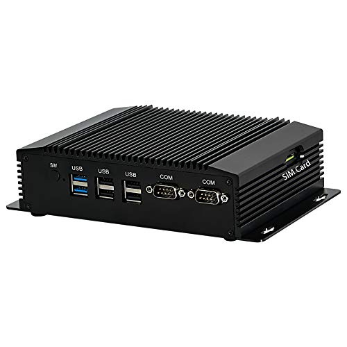 HUNSN Fanless Mini PC,Industrial Computer,IPC,Intel J1900,Windows 10/Linux Ubuntu,BM18,WiFi/BT/Watchdog/GPIO/SIM slot/WOL/VGA/HDMI/2USB3.0/4USB2.0/2LAN/2COM RS232 RS422 RS485,(4G RAM/64G SSD)