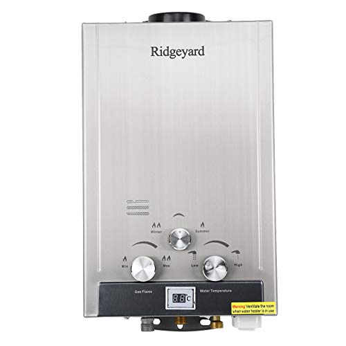 Iglobalbuy - Caldera sin depósito, calentador de agua, gas natural instantáneo, con alcachofa de ducha, 8 L Iglobalbuy - Caldera sin depósito, calentador de agua, gas natural instantáneo, con alcachofa de ducha, 8 L