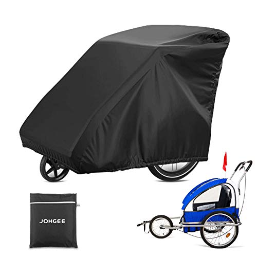 Johgee - Funda para remolque de bicicleta para niños, resistente a los rayos UV, al agua y al polvo, material Oxford 210D impermeable con revestimiento de poliuretano Johgee - Funda para remolque de bicicleta para niños, resistente a los rayos UV, al agua y al polvo, material Oxford 210D impermeable con revestimiento de poliuretano