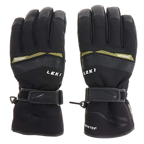 LEKI Performance S GTX - Guantes de Gore-Tex, talla 9,5, color negro, lima y blanco