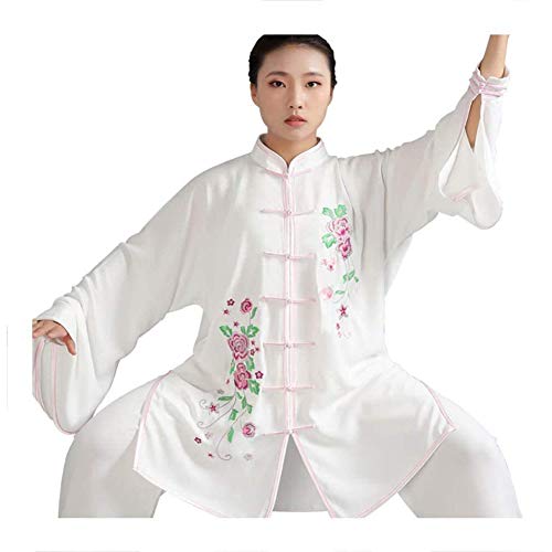 LINGS Tai Chi Trajes del Kung Fu Chino Traje Artes Marciales Tai Chi Chi Kung Shaolin Wushu Wing Chun Uniformes Ropa de otoño del Resorte de Formación Ocio Chaqueta y Pantalones,B,M