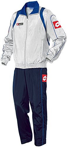 Lotto Suit Olimpia Mi Junior - Traje unisex para niño, talla XS, color blanco, azul y azul marino