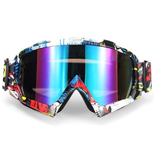 Maso - Gafas de esquí/snowboard para motocross todoterreno, coloridas gafas antivaho de carreras, antiUV, para hombres y mujeres
