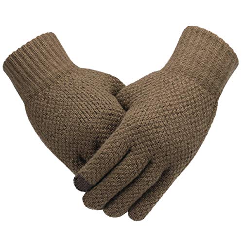 meilian Men Knitted Gloves Touch Screen Male Mitten Thicken