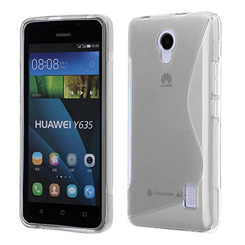 MELOENVIAS Funda Carcasa para Huawei Y635 Gel TPU Diseño S-Line Color Transparente