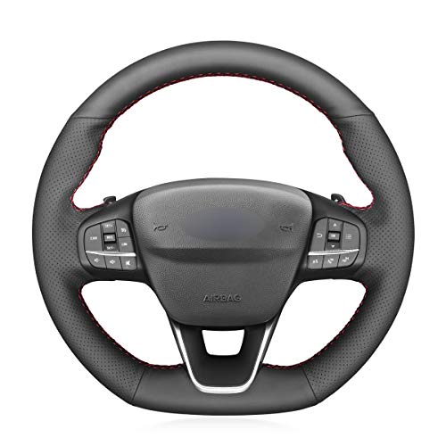 MEWANT Funda de volante para Ford Focus (ST | ST-Line) 2018-2020 / Fiesta (ST | ST-Line) 2017-2020