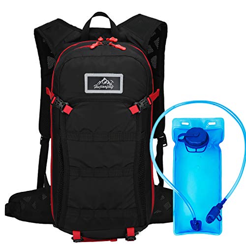Mochila de hidratación de 15L,vejiga de agua de 2L sin BPA, mochila de ciclismo Mochila de montar Mochila de bicicleta Transpirable Ligero para viajar Mochila de hidratación de montañismo,negro (rojo) Mochila de hidratación de 15L,vejiga de agua de 2L sin BPA, mochila de ciclismo Mochila de montar Mochila de bicicleta Transpirable Ligero para viajar Mochila de hidratación de montañismo,negro (rojo)