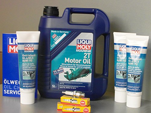 MotorFunSports Mercury - Kit de mantenimiento para motor fueraborda (75 CV, 2T, aceite, bujía, aceite para engranajes)