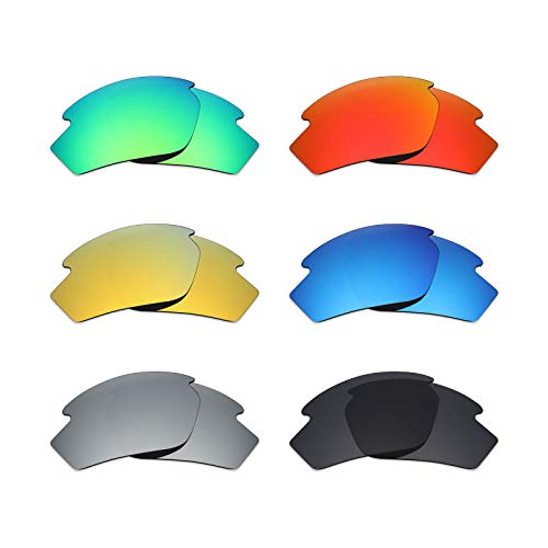 Mryok 6 pares de lentes polarizadas de repuesto para gafas de sol Rudy Project Rydon, color negro sigiloso, rojo fuego, azul hielo/plateado titanio, verde esmeralda/oro de 24 quilates.