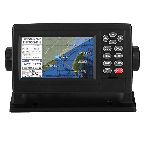 Navegación marina GPS, GPS satelital de 5 pulgadas Cartas globales completas que se actualizan regularmente Navegador de plotter, LCD en color XF-520 Sonda de posicionamiento de modo dual para barco