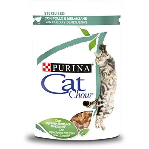 Nestlé Purina Cat Chow Comida húmeda para Gatos Esterilizado con Pollo 85 g - Pack de 24