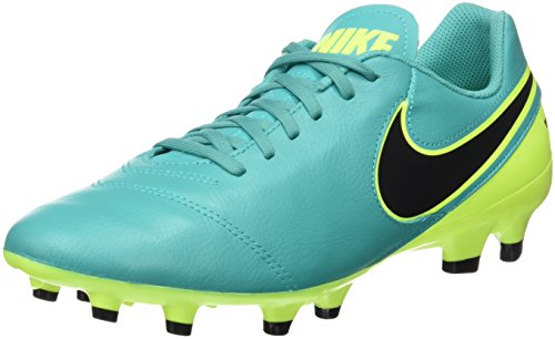 Nike Tiempo Genio II Leather FG, Botas de fútbol Hombre, (Clear Jade/Black Volt), 42.5 EU