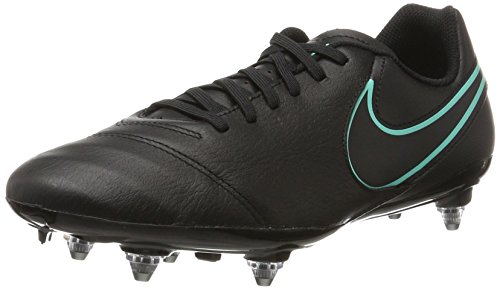 Nike Tiempo Genio II Leather SG, Botas de fútbol Hombre, Negro (Black/Black), 44 1/2