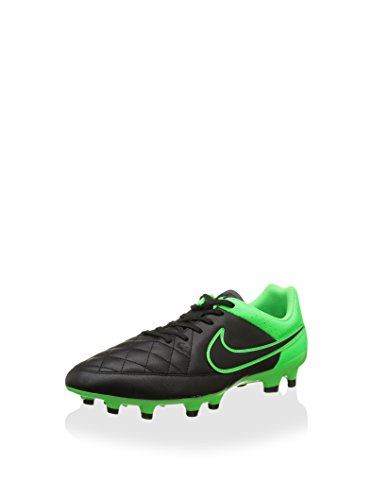 Nike Tiempo Genio Leather FG, Botas de fútbol Hombre, Negro/Verde (Black/Black-Grn Strk-Grn Strk), 40 1/2
