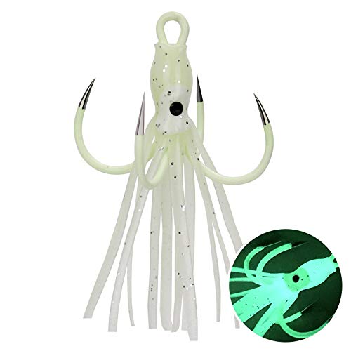 Noche de luz de cuatro garras de gancho se engancha el gancho de anclaje pulpo cebo de calamar plancha de hierro de pescado cuerpo giratorio de la pesca gran cantidad de agudos noctilucentes Noche de luz de cuatro garras de gancho se engancha el gancho de anclaje pulpo cebo de calamar plancha de hierro de pescado cuerpo giratorio de la pesca gran cantidad de agudos noctilucentes