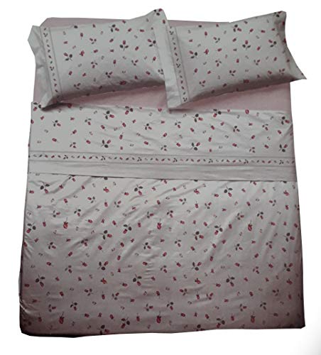 Novia - Juego de sábanas para cama individual, franela de puro algodón, artículo Isotta rosa Novia - Juego de sábanas para cama individual, franela de puro algodón, artículo Isotta rosa