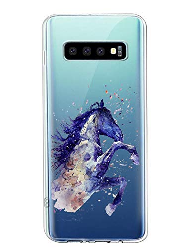 Oihxse Compatible con Samsung Galaxy A30s Funda Suave Gel TPU Silicona Cristal Transparente Carcasa Acuarela Animal Pintado Patrón Protectora Estuche Bumper Caso Case (B5)