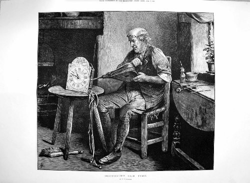 Original viejo victorianos de 1877 medicina de antaño hombre reloj fuelle Roberts arte Original viejo victorianos de 1877 medicina de antaño hombre reloj fuelle Roberts arte