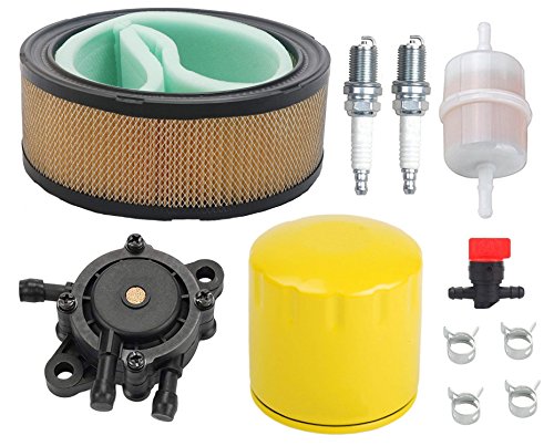 OxoxO Replace Fuel Pump Air Filtro Fuel Oil Filter Spark Plug with Shut Off Value Clamps for Kohler CH11 de ch15 CV11 de cv22 M18 de M20 MV16 de MV20 and k582 cv640 sv730 SV810 Lawn Mower Engine