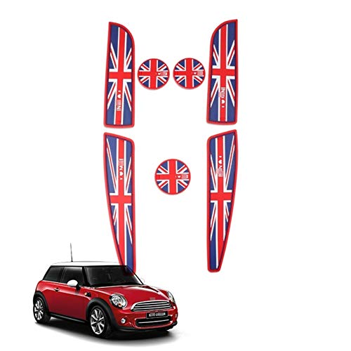 para BMW para Mini para Cooper One S JCW Clubman R55 R56 Hatchback Car Styling Cup Groove Mat Antideslizante Accesorios De Coche (Color : R56 Red)