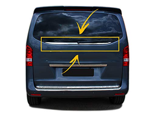 Para Mercedes VITO W447 2014 en adelante furgoneta de acero inoxidable cromado tapa de la ventana trasera del maletero cubierta de moldura de tira de moldura