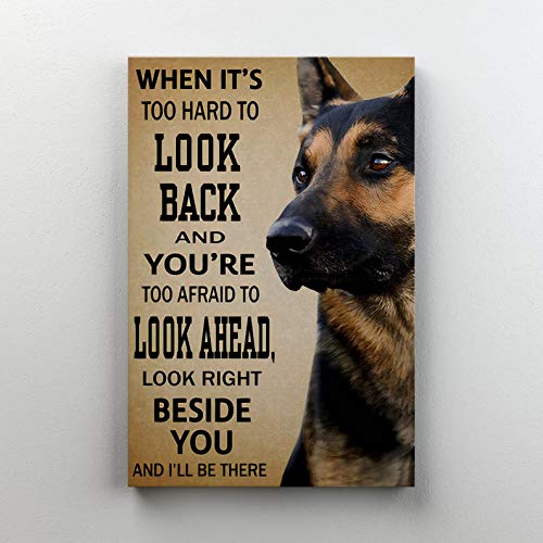 Póster con cita «Look Beside You And I'Ll Be There Dog» para pared con cita «Look Beside You And I'Ll Be There Dog Lover», regalo gracioso con cita positiva, 20 x 30 cm
