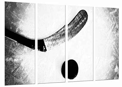 Poster Fotográfico Deporte Hockey, Palo Sobre Hielo, Blanco y Negro Tamaño total: 131 x 62 cm XXL