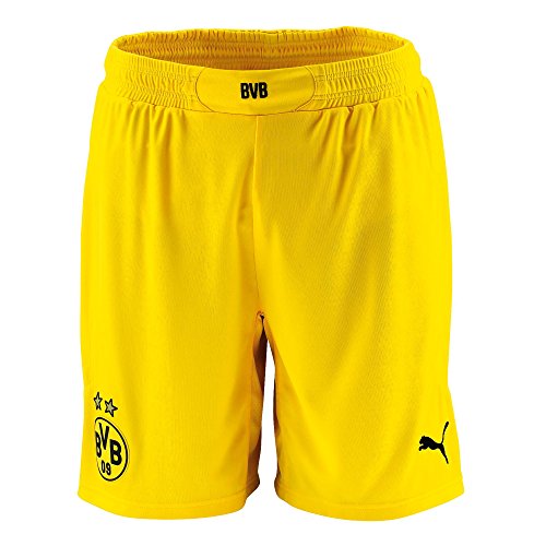 PUMA Hose BVB Replica Shorts - Pantalones cortos de fútbol para hombre, Amarillo, talla 46/48 (Taille Fabricant : L)