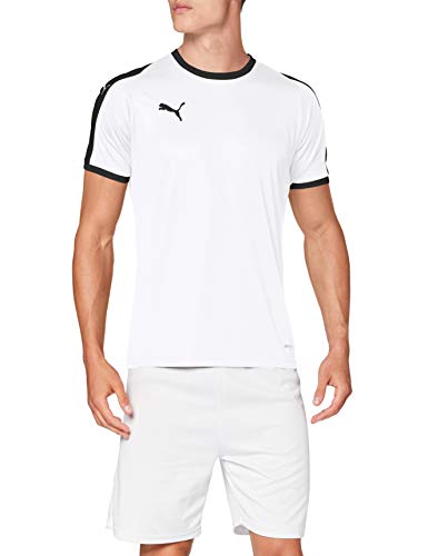 PUMA Liga Jersey T-Shirt, Hombre, White Black, L