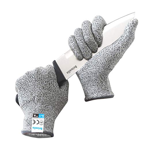 Reinalin Guantes Anticorte con Protección de Alto Rendimiento Nivel 5, Guantes de Trabajo de Seguridad para Cocina, Corte de Mandolina, Corte de Carne y Tallado en Madera (M) Reinalin Guantes Anticorte con Protección de Alto Rendimiento Nivel 5, Guantes de Trabajo de Seguridad para Cocina, Corte de Mandolina, Corte de Carne y Tallado en Madera (M)