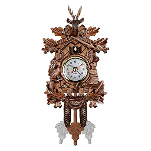Relojes de Cuco de Madera Hechos a Mano para Pared, Columpio Coo Coo Reloj Vintage Reloj Colgante de Cuco Reloj de Pared de Péndulo para Decoración de Habitación de Niños Decoración de Sala de Estar