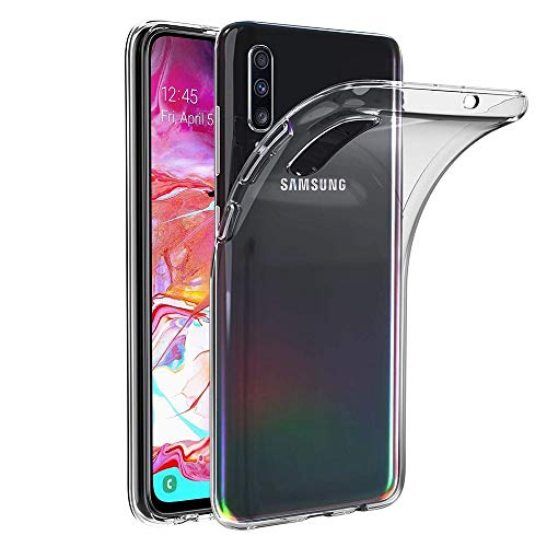 REY - Funda Carcasa Gel Transparente para Samsung Galaxy A70 - Galaxy A70s, Ultra Fina 0,33mm, Silicona TPU de Alta Resistencia y Flexibilidad