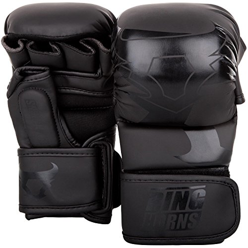 Ringhorns Charger Guantes Sparring de MMA, Unisex Adulto, Negro/Negro, S/M