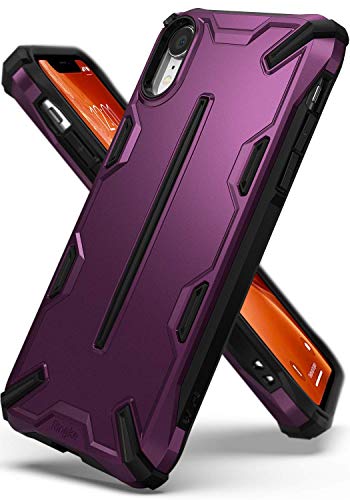 Ringke Dual-X Compatible con Funda iPhone XR 6.1" Doble Capa Reforzado Defensa Servicio Pesado Ergonómico Agarre Tranquilizador Cubierta Protectora Armadura para Apple iPhone XR - Metallic Purple