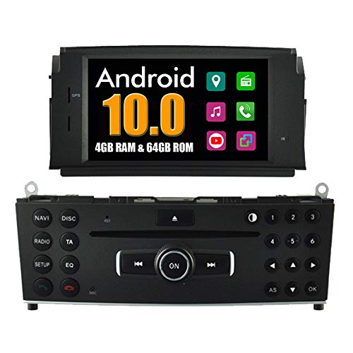 RoverOne Sistema Android Autoradio para Mercedes-Benz C-Class W204 2007-2011 con Multimedia DVD Estéreo GPS Navegación Radio Bluetooth USB Mirror Link