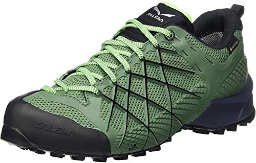 Salewa MS Wildfire Gore-TEX, Zapatos de Senderismo Hombre, Azul (Myrtle/Fluo Green), 42 EU Salewa MS Wildfire Gore-TEX, Zapatos de Senderismo Hombre, Azul (Myrtle/Fluo Green), 42 EU