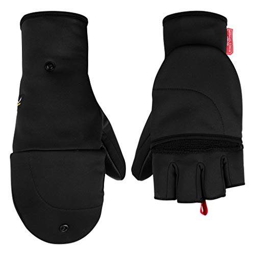 SALEWA Sesvenna Fold Back Windstopper Gloves Guantes, Otoño-Invierno, Mujer, Color Black out, tamaño Medium