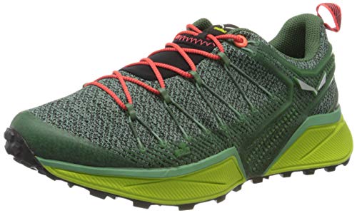 Salewa WS Dropline, Zapatillas para carrera de senderos Mujer, Verde (Feld Green/Fluo Coral), 35 EU