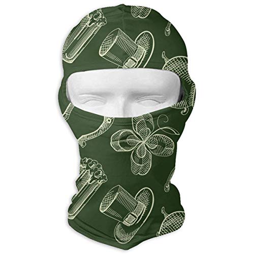Sdltkhy St. Patrick's Day Hat Beer Horseshoe Men Women Balaclava Neck Hood Full Face Mask Hat Sunscreen Windproof Breathable Quick Drying White Fashion10