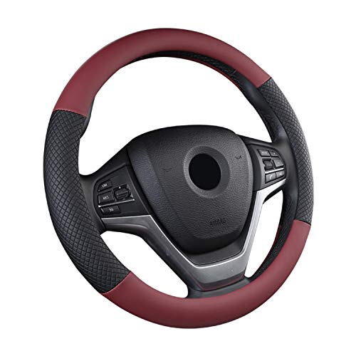 SFONIA Cubierta del Volante Fundas para Volante de Cuero Artificial Universal 37-38cm / 15" Antideslizante Transpirable Durable