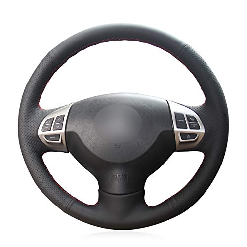 Shining wheat Funda para volante de piel sintética negra para Mitsubishi Lancer EX 10 Lancer X Outlander ASX Colt Pajero Sport Shining wheat Funda para volante de piel sintética negra para Mitsubishi Lancer EX 10 Lancer X Outlander ASX Colt Pajero Sport