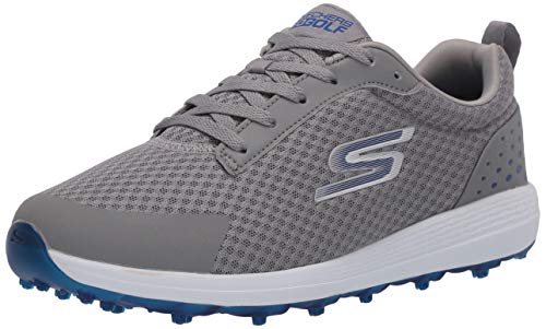 Skechers Men's Max Golf Shoe, Gray/Blue Mesh, 9 M US