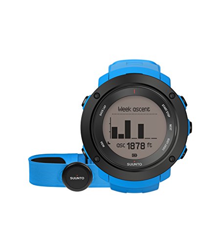 Suunto - Ambit3 Vertical HR - SS021968000 - Reloj GPS Multideporte + Cinturón de frecuencia cardiaca (Talla M) - Ideal para montaña - Azul