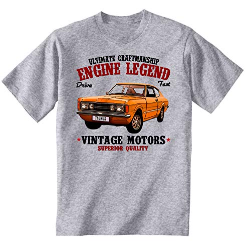 TEESANDENGINES - Camiseta para hombre Ford Taunus 1970, color gris Gris gris L